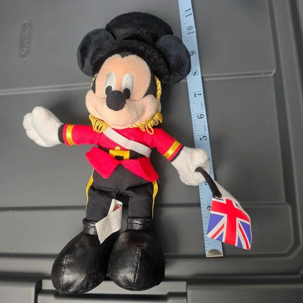 Disney Parks Mickey Mouse Plush Royal Guard Union Jack Flag‎ Epcot UK Souvenir